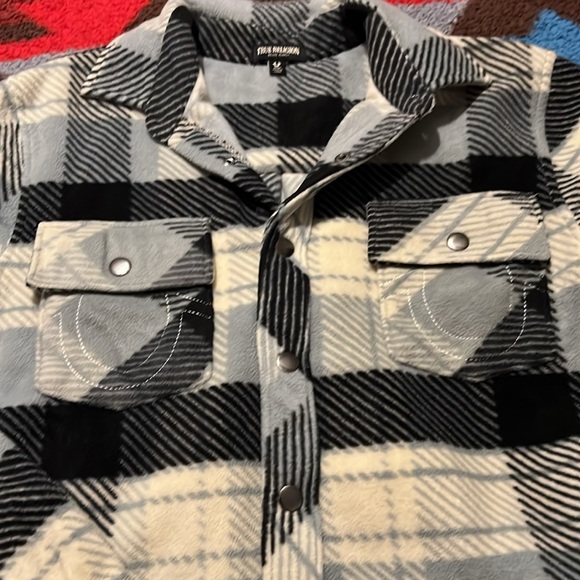 Medium True Religion fleece button down - Picture 3 of 6